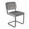 Chaise tubulaire Kick Ivy - Gris