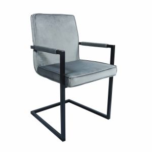 Fauteuil Kick JIM - Velour - Gris