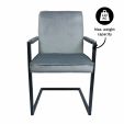 Fauteuil Kick JIM - Velour - Gris