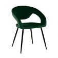 Chaise de salle à manger Kick Lenn - Velour - Vert foncé