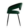 Chaise de salle à manger Kick Lenn - Velour - Vert foncé