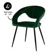 Chaise de salle à manger Kick Lenn - Velour - Vert foncé