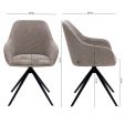 Chaise tournante Kick Mex - Taupe