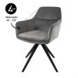 Chaise tournante Tom - Gris