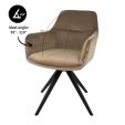 Chaise tournante Tom - Taupe