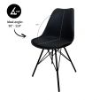 Chaise scandinave Kick Metal Luuk - Noir