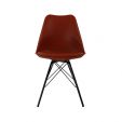 Chaise scandinave Kick Metal Luuk - Rouge