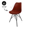 Chaise scandinave Kick Metal Luuk - Rouge