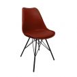 Chaise scandinave Kick Metal Luuk - Rouge