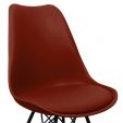 Chaise scandinave Kick Metal Luuk - Rouge