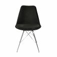 Kick Kuipstoel Velvet Zwart - Chroom Frame - Noir