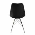 Kick Kuipstoel Velvet Zwart - Chroom Frame - Noir