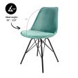 Chaise scandinave Kick Velvet - Vert menthe - Vert menthe