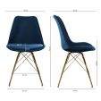 Chaise scandinave Kick - Bleu foncé