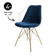 Chaise scandinave Kick - Bleu foncé