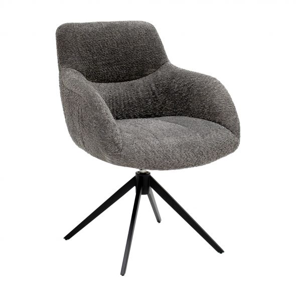 Chaise tournante Kick Fer - Gris foncé