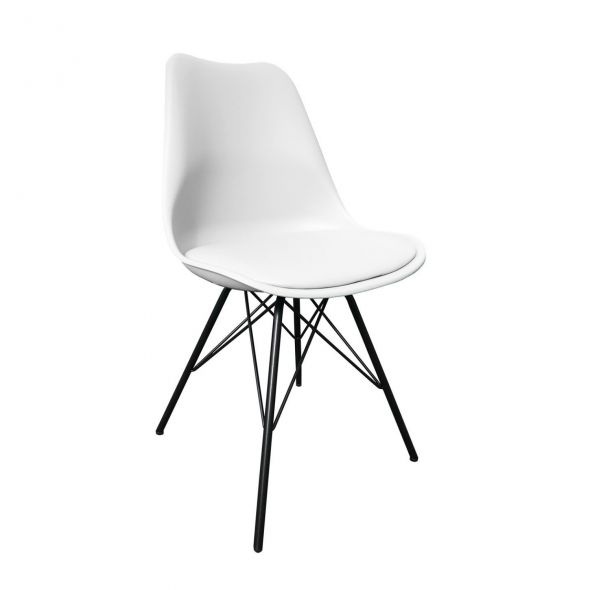 Chaise scandinave Kick Metal Luuk - Blanc