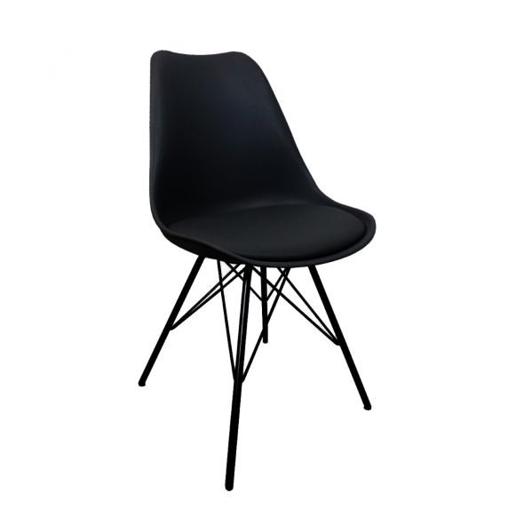 Chaise scandinave Kick Metal Luuk - Noir