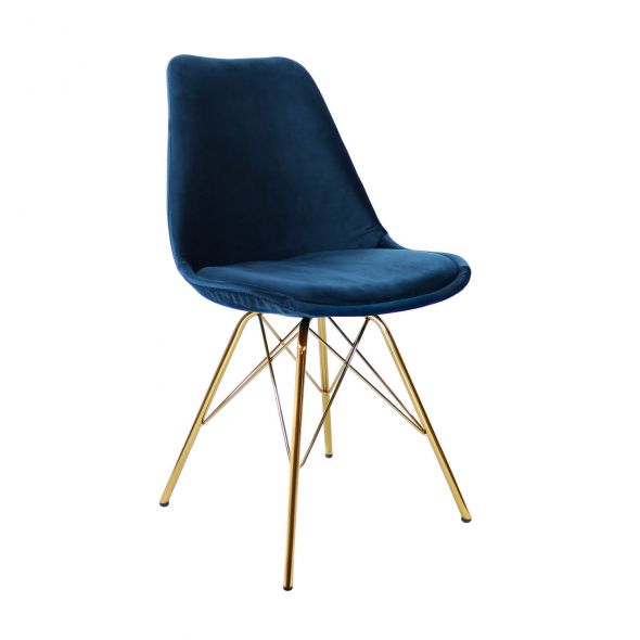 Chaise scandinave Kick - Bleu foncé