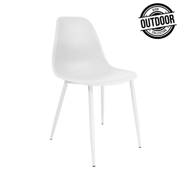 Chaise de jardin Kick Nero - Blanc