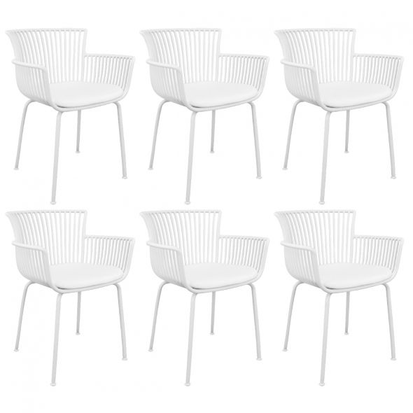 Set de 6 Chaise d’extérieur Kick Otis - Blanc