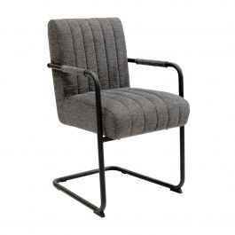 Chaise tubulaire Kick Isa - Gris foncé